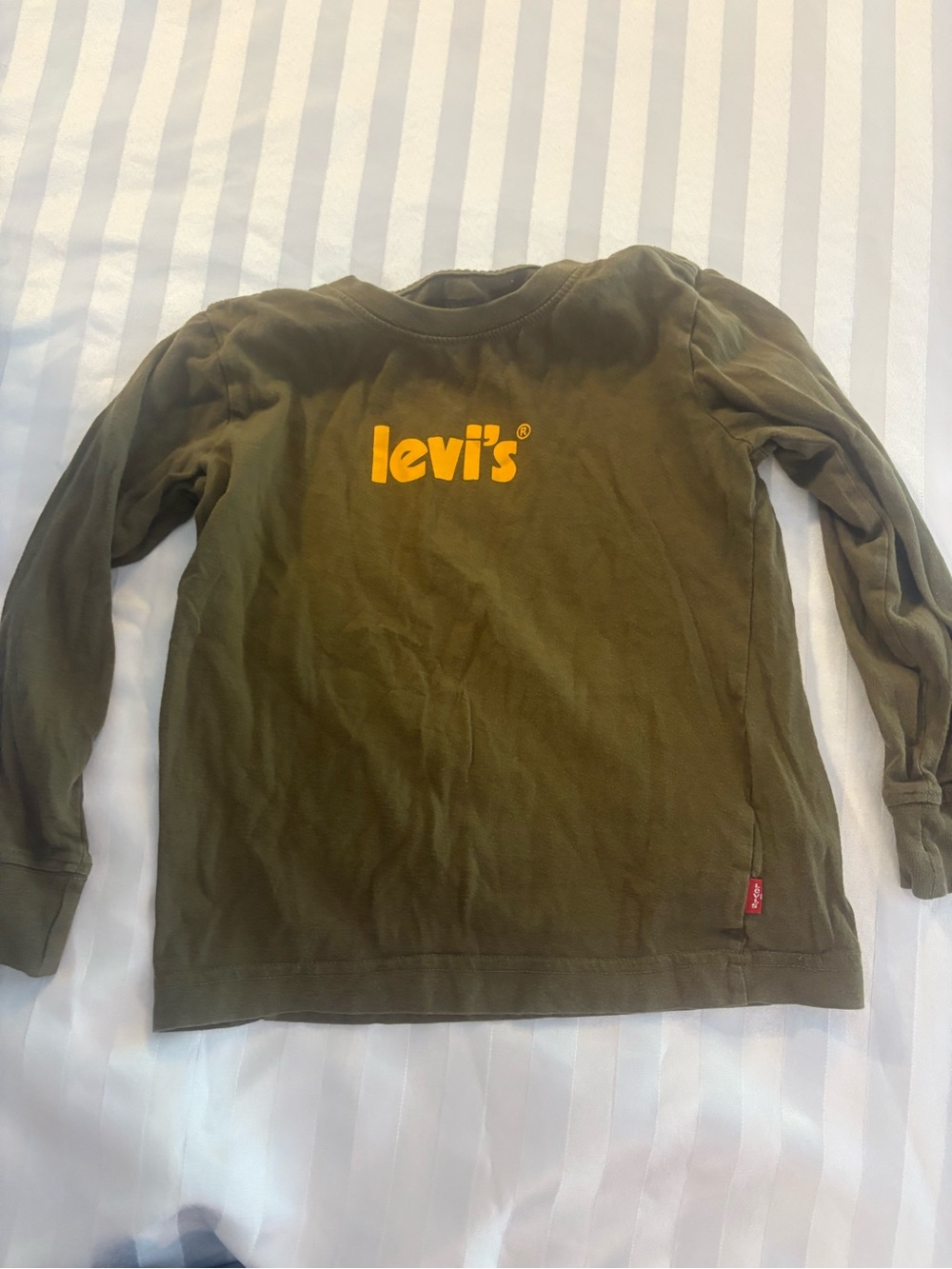 Levi's Olive Green Long-Sleeve Tee with Yellow Logo